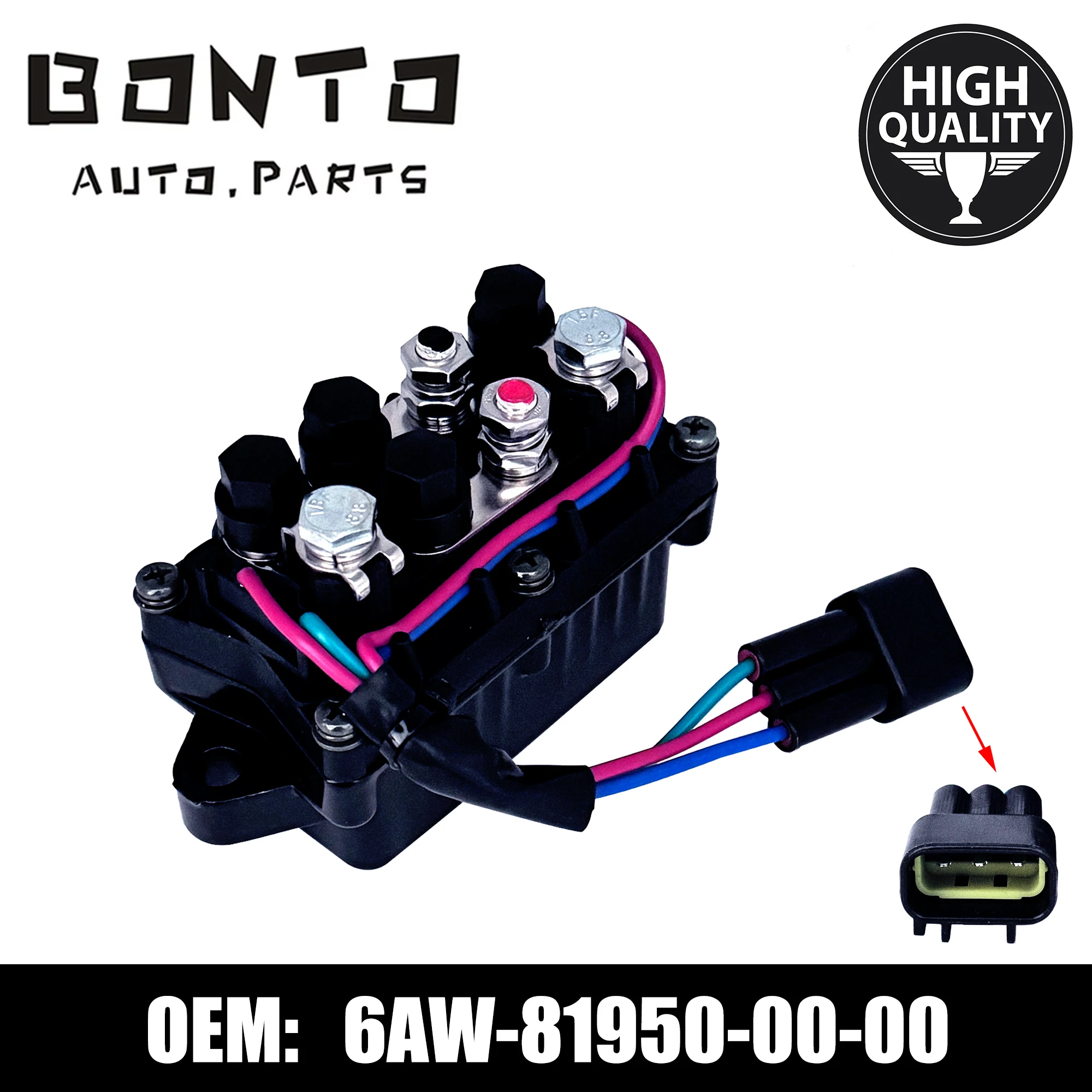 BONTO Engine Trim Solenoid Relay Replaces for Yamaha 4-Stroke  Replace  6AW-81950-00-00