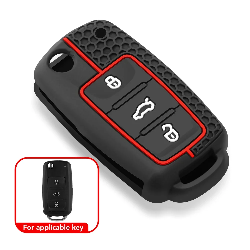 Car Key Cover Case Silicone Shell For Volkswagen VW Polo Golf Passat Tiguan Beetle Caddy T5 Up Eos Skoda Octavia Seat Leon Altea