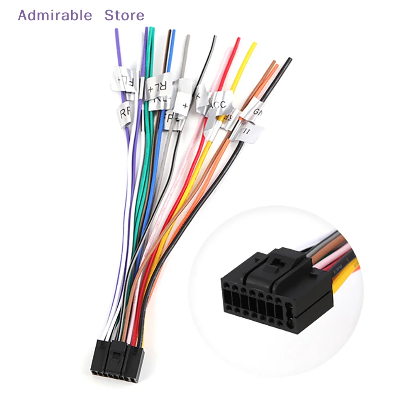 wUniversal Power Horn Wire Plug 16 Pins Car Audio Wiring Harness Adapter Plug Auto Stereo Connector For Radio CD DVD