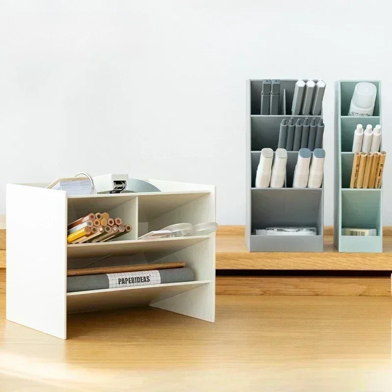 

Plastic Slanted Desktop Stationery Storage Rack, Simple and Multi Specification Storage Pen Holder