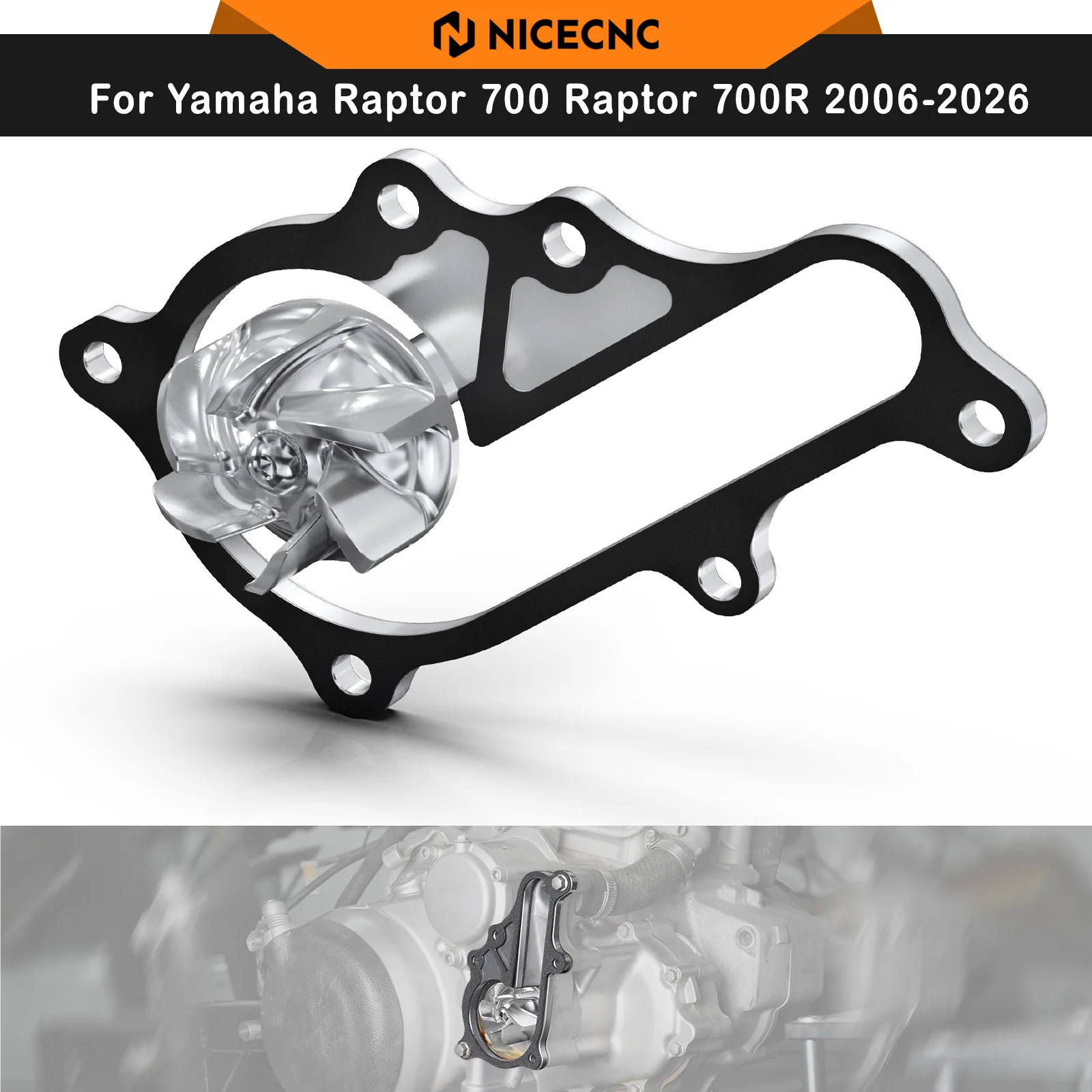 NICECNC For Yamaha Raptor 700 Raptor 700R 2006-2026 Water Pump Impeller 5mm Oversized Aluminum Anodized Replace 1S3-12450-00-00