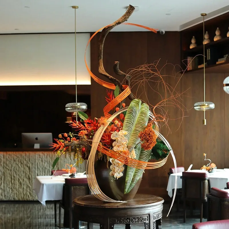Large countertop immortal flower simulation flower combination high-end decorative flower model room front desk Nakajima