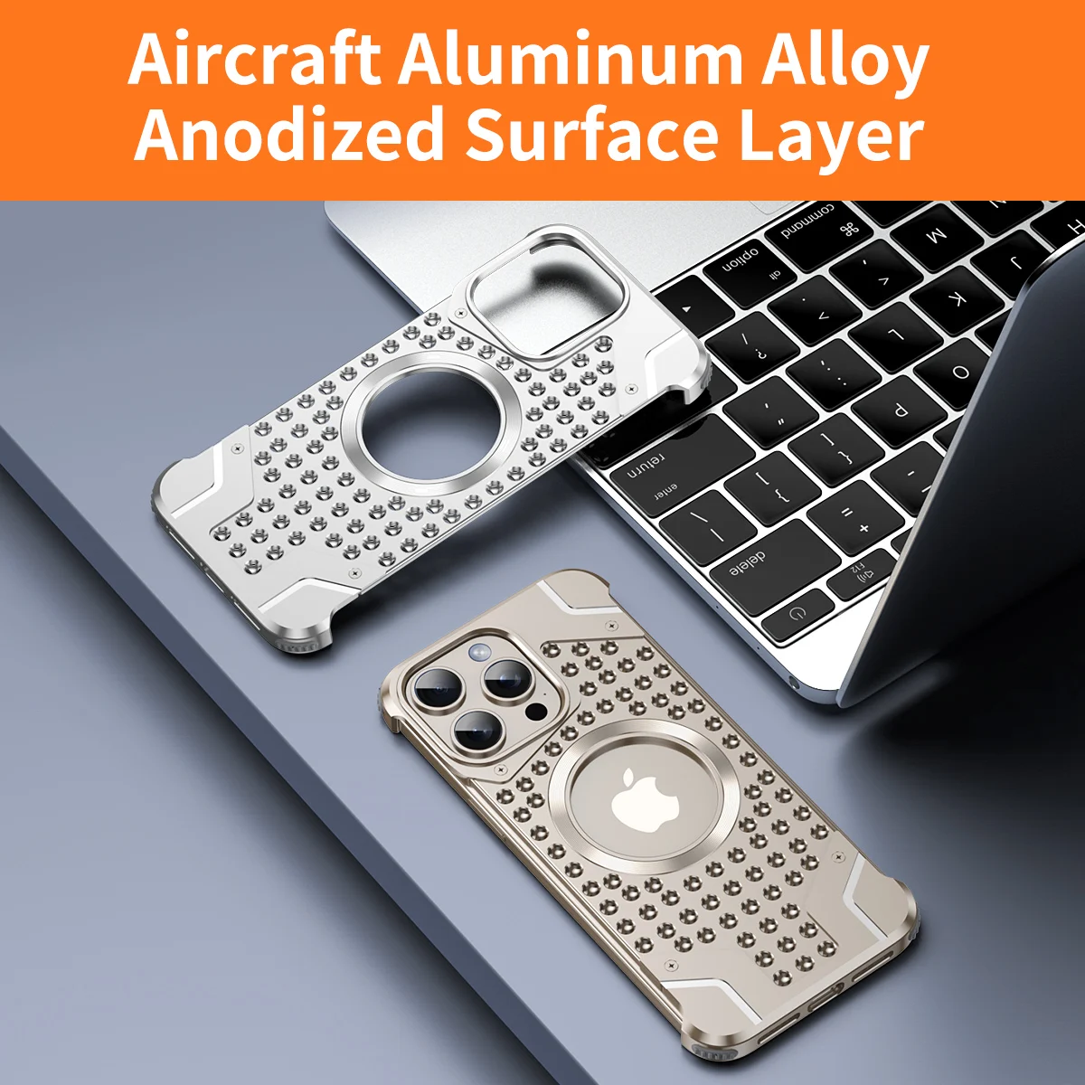 Aluminium Metal Phone Case For iPhone 13 14 15 16 Pro Max Hollow out Heat Dissipation Bumper Wireless Charging Anti Fall Cases