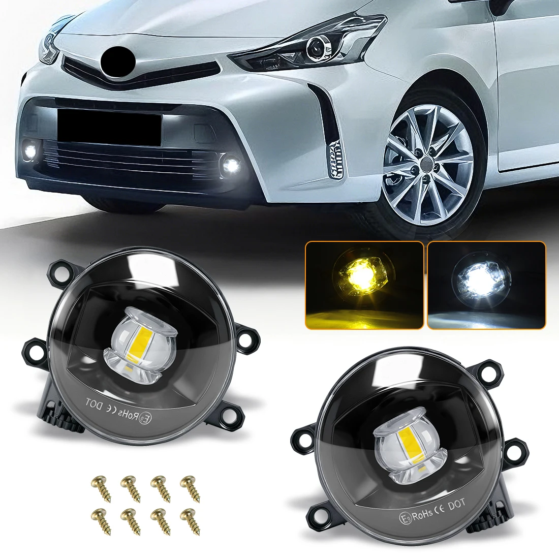

Led Fog Light For Toyota Camry Corolla RAV4 AXIO Lexus Tacoma Highlander Yairs Vitz Prius Daytime Running Lamp Car Accessories