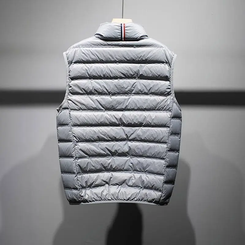 Gilet en duvet de coton pour hommes, léger et moelleux, vêtements d'extérieur d'hiver, grande taille, tendance, fermeture éclair, vêtements de travail