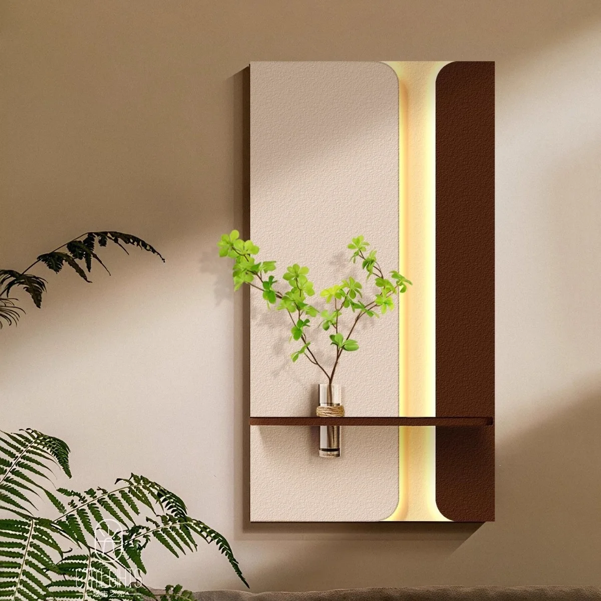 Three-dimensional sandstone entrance entrance decorative painting 2025 new LED creative light painting advanced sense