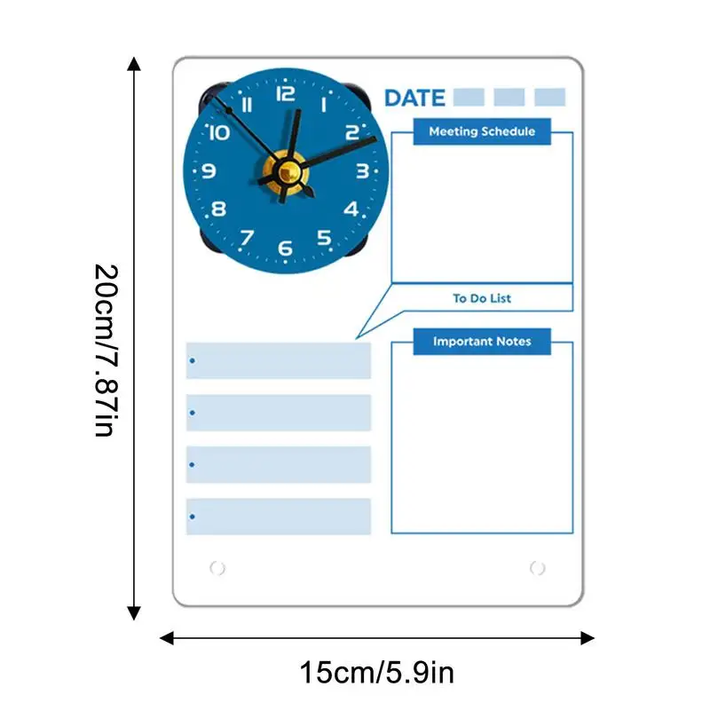 Erasable Schedule Board Stand-up Desk Reminder Board Clear Desk Planner Board อะคริลิคโต๊ะเตือนพร้อมนาฬิกา Creative