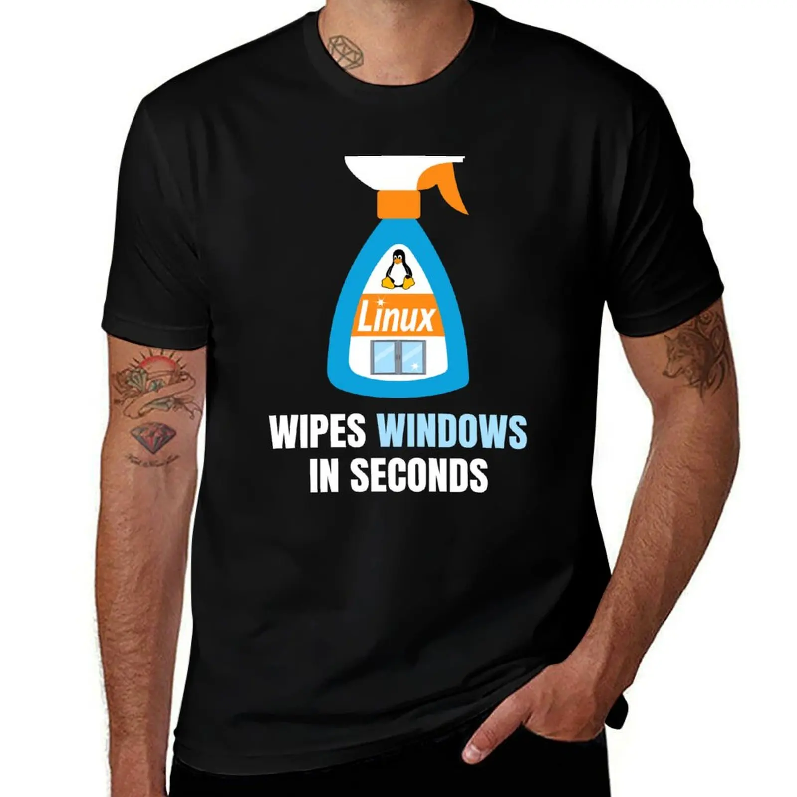 Funny Linux Windows Cleaner T-Shirt Minimal Art Print T-Shirt