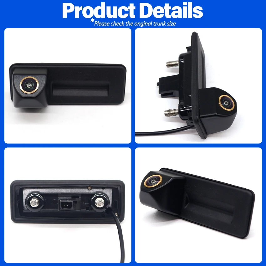 كاميرا بمقبض صندوق السيارة كاميرا الرؤية الخلفية عالية الدقة لأودي A1 2011-2018 لسكودا رومستر فابيا رائع اليتي AHD عين السمكة الذهبية 1080P #3