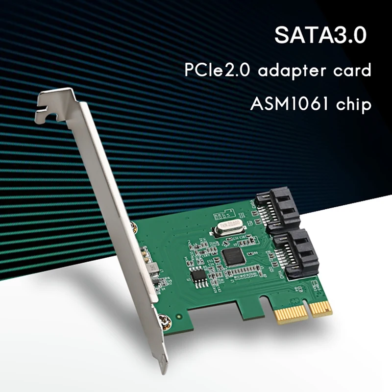 Pcie 2.0 X1 To 2 Port SATA3.0 Riser Card AMS1016 Expansion Card Converter Card image 6