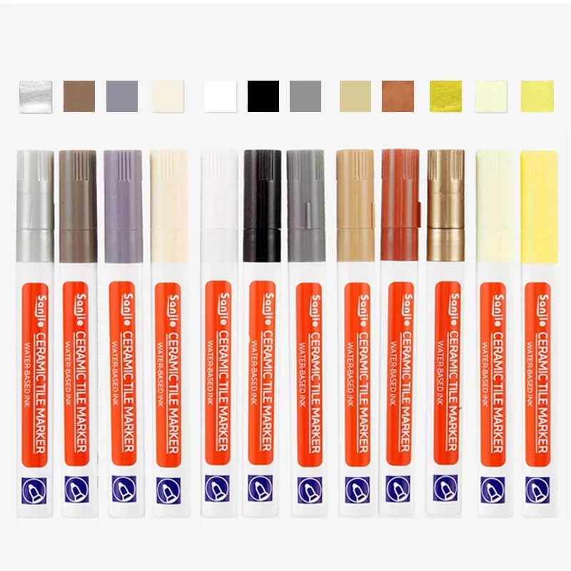 12 colori bianco impermeabile pennarello per piastrelle penna per malta penna per cucitura a parete per piastrelle pavimento bagno decontaminazione