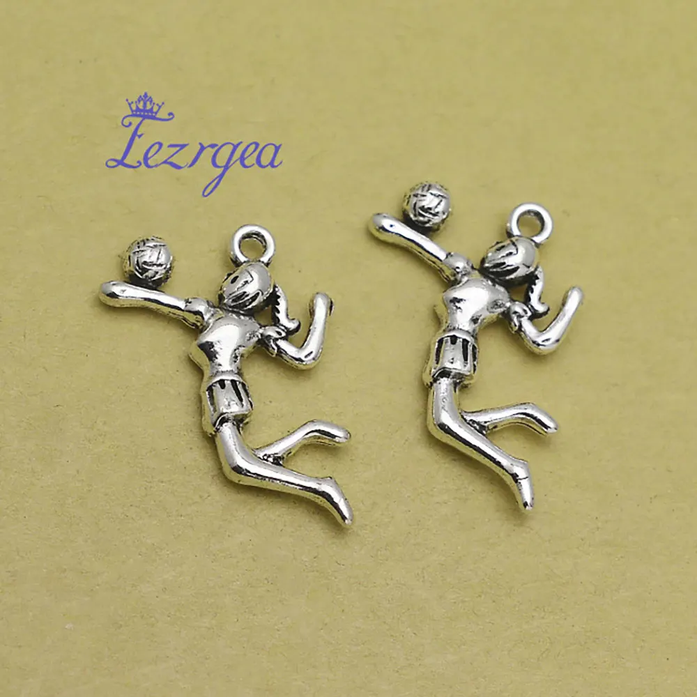 I Love Volleyball Mom Charms Sports Pendants For Diy Jewelry Making Finding Materials Supplies Accessories