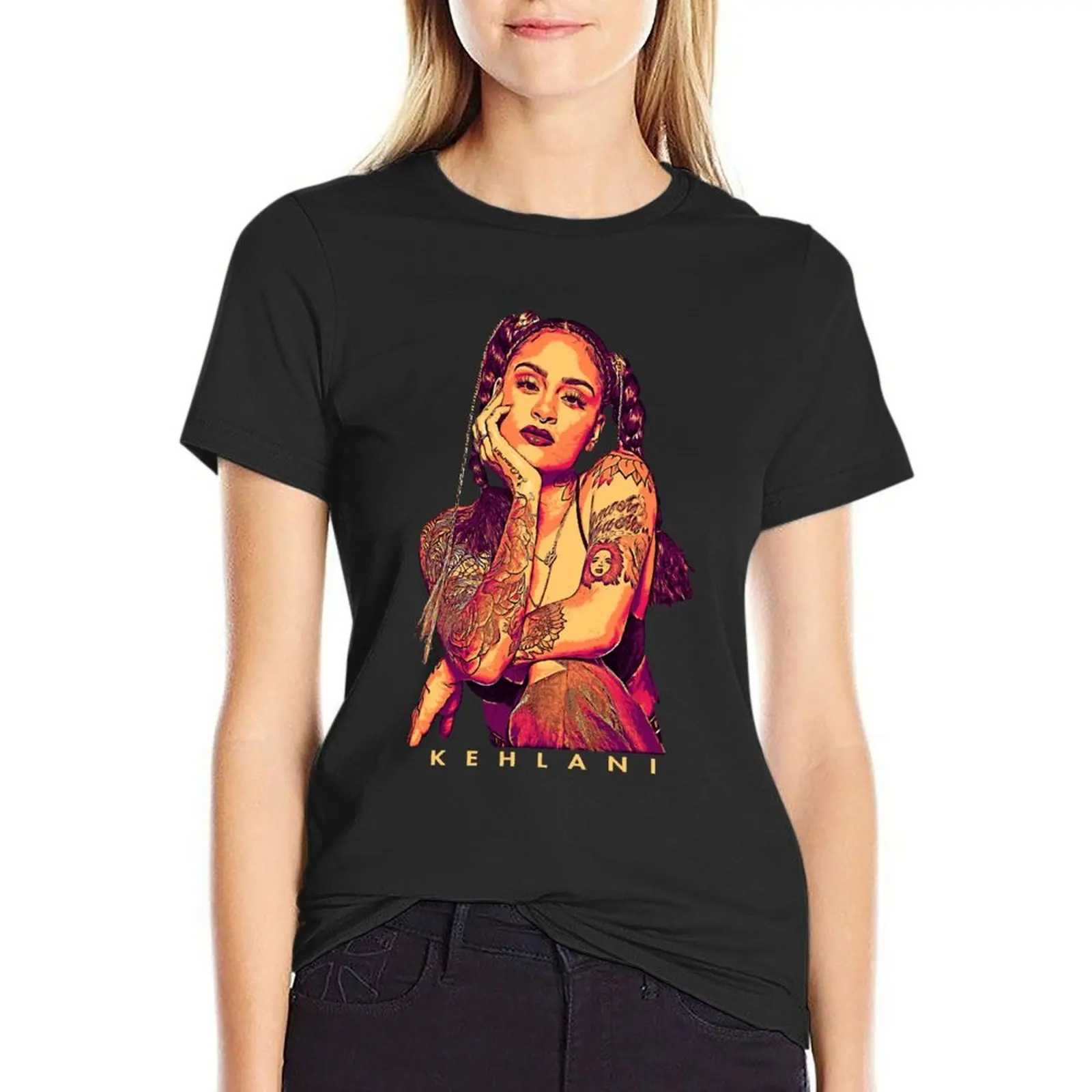 Tour 2021 Kehlani Popart Music Singer T-Shirt female funny T-shirt Women