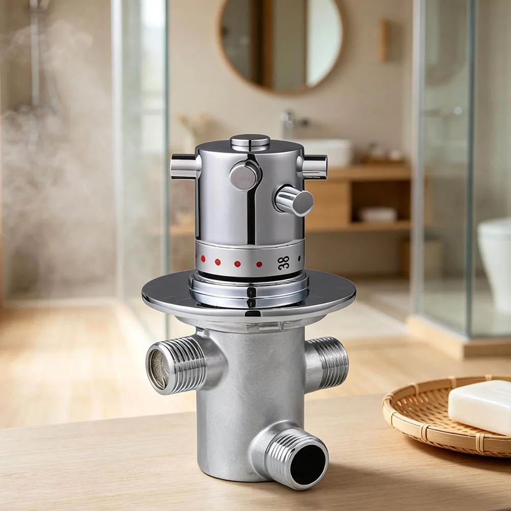 Brass Mixing Valve DN15 1/2 Inch G1/2 for Temperature Controlled Water Output in Residential and Engineering Work