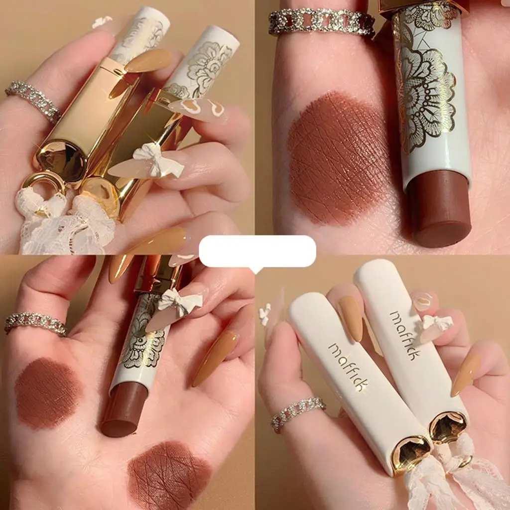 مجموعة أحمر شفاه مخملي غير لامع يدوم طويلاً وغير لاصق، مكياج ملمع شفاه للنساء والفتيات #4