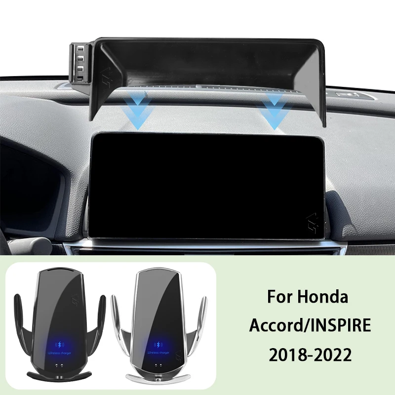 

Car Phone Holder Screen Panel Fixed Base For Honda Accord INSPIRE 2018-2022 Car Mobile Phone Wireless Charging Mount Accessories