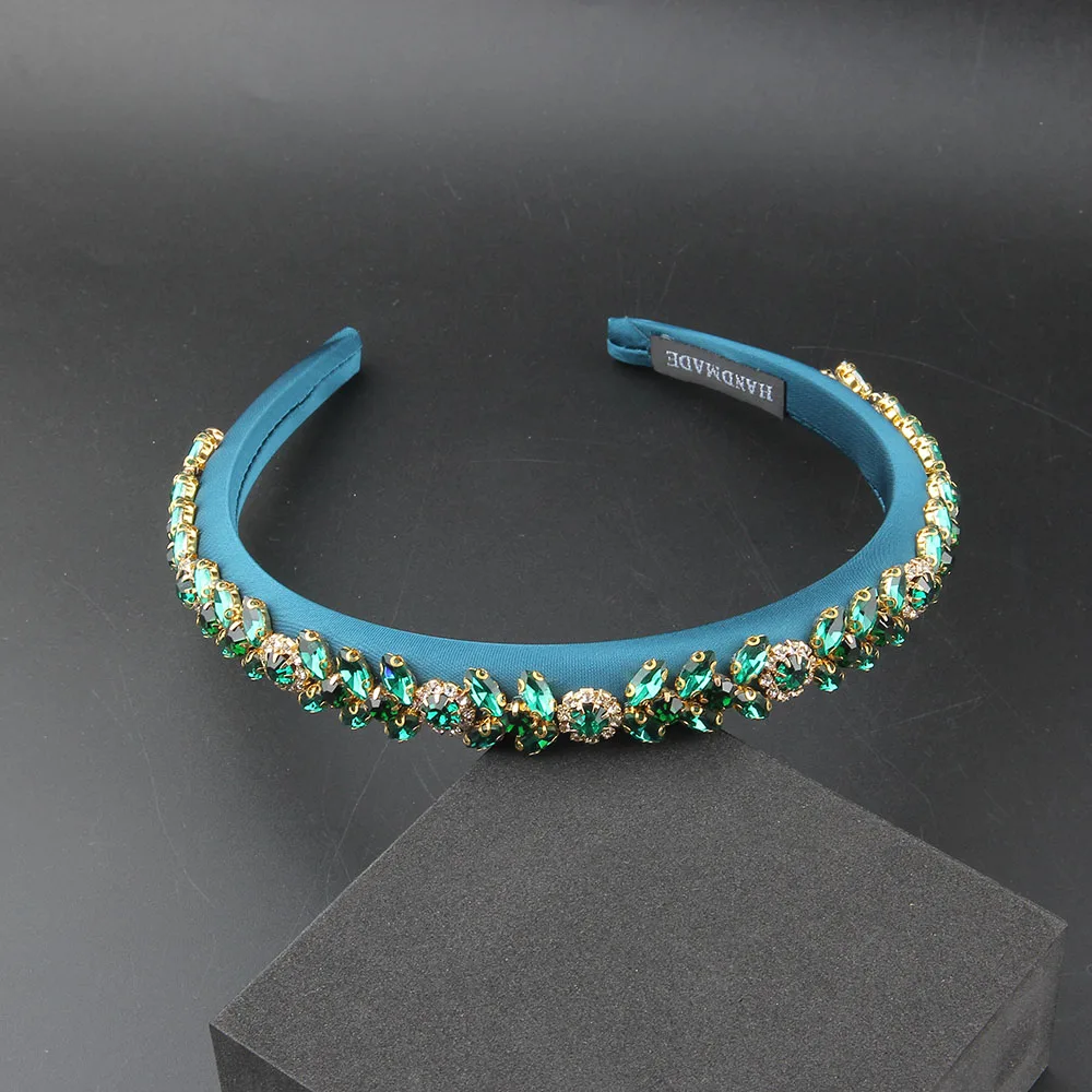 New Summer Colored Narrow Sponge Vintage Rhinestone Shining  Luxury Headbands Hairband Headband Hair Accessories Hair Jewley 618