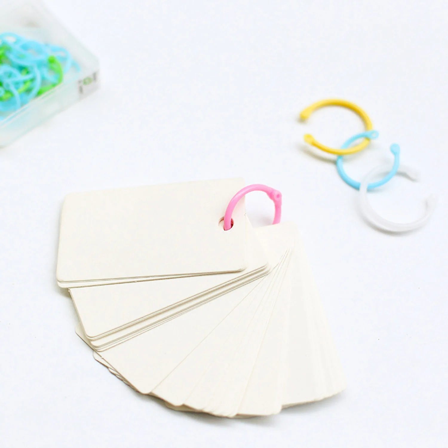 1 Box Plastic Binder Snap Rings for Loose Leaf Paper Cards Photo Album Menu Book Office Binding 1 inch Random Colors