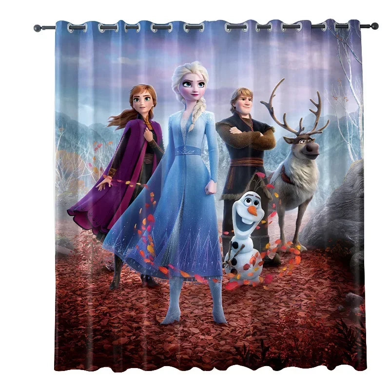 

Disney Anime Frozen Princess Anna Elsa Deer Window Curtain 3D Print Blackout Curtains Living Room Bedroom Decor Custom Kids Gift