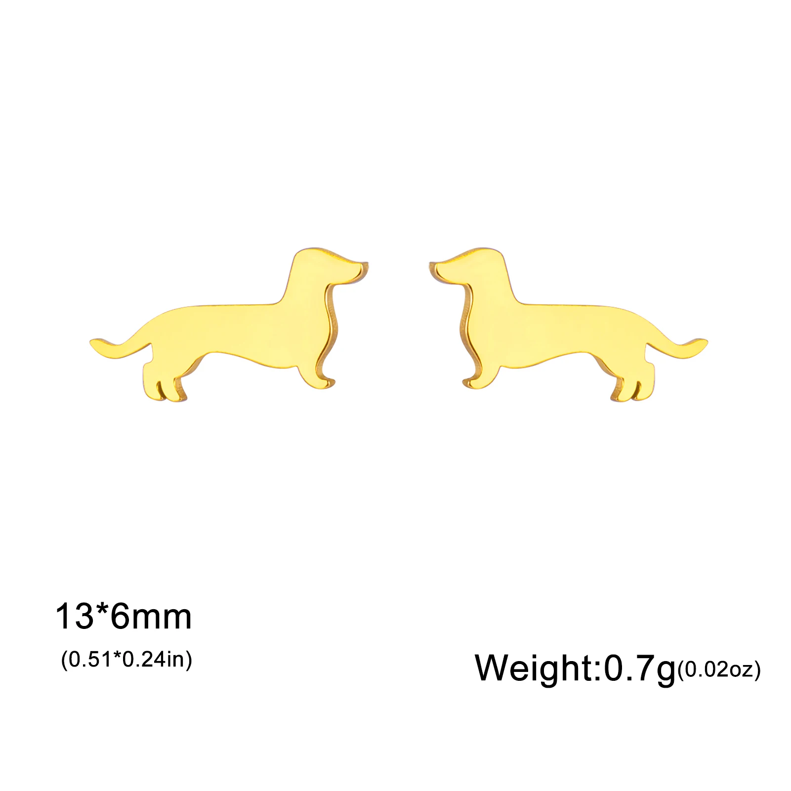 Skyrim Dachshund Dog Stud Earring for Women Girls Stainless Steel Gold Color Small Ear Studs Cute Trend Animal Jewelry Wholesale