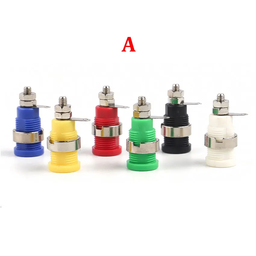 1pcs Insulated Safety 4MM Banana Plug Socket Jack Panel Mount Binding Post Connector Multimeter Socket Banana head Female 32A