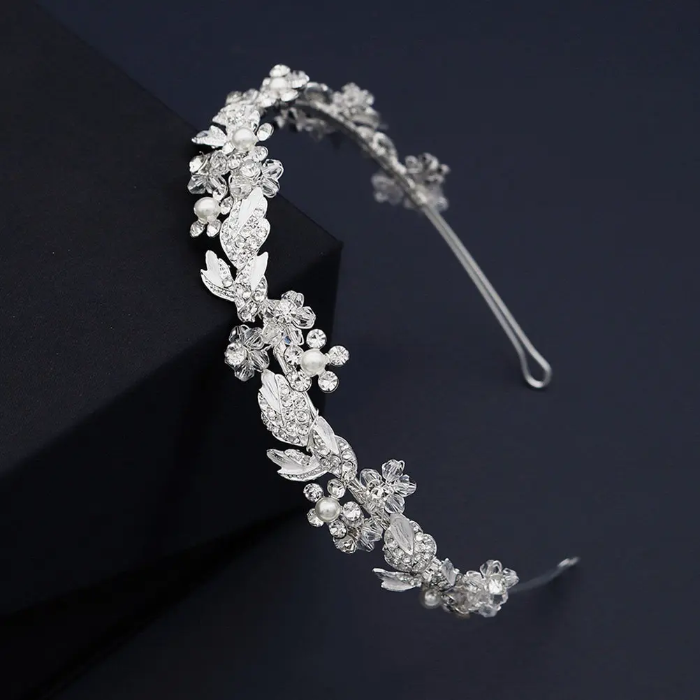 1Pcs Bride Floral Alloy Crystal Headband Wedding Party Elegant Hairband Women Band Bride Headband