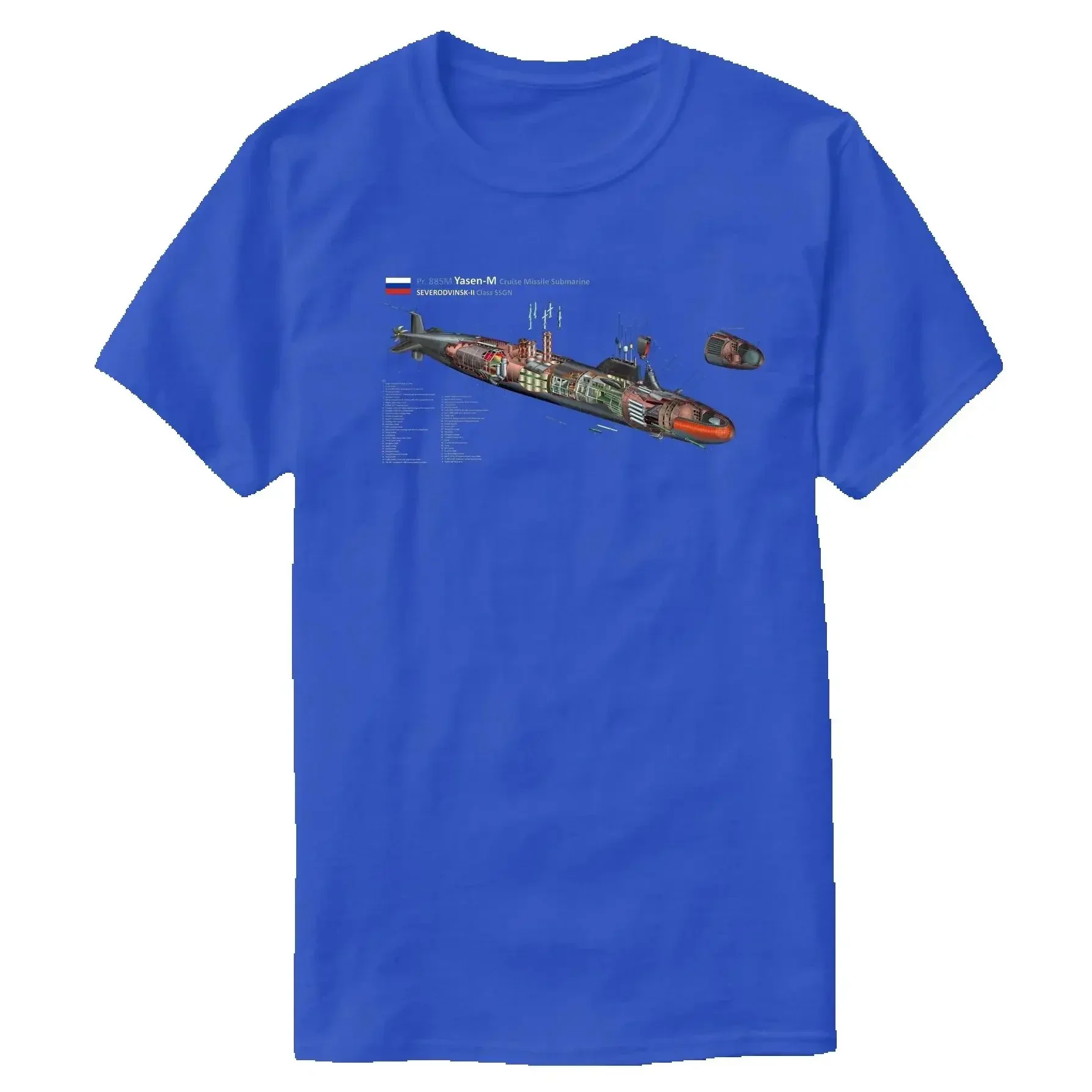 Russian Naval Yasen M Class Nuclear-powered Cruise Missile Submarine T-Shirt 100% Cotton O-Neck Short Sleeve Casual Mens T-shirt
