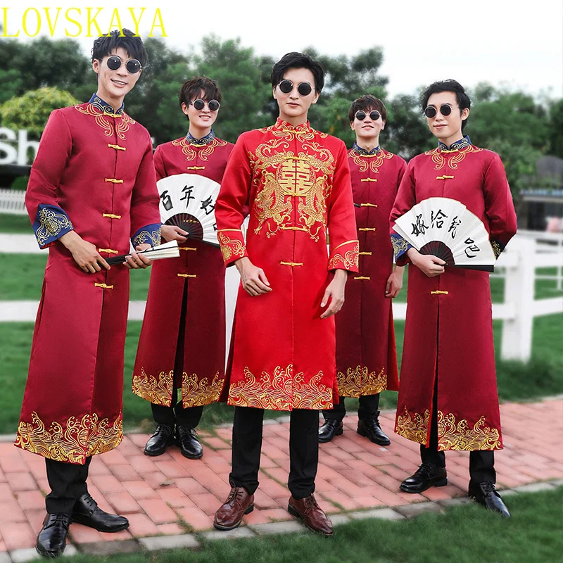 New Traditional Chinese Robe Large Tang Dress Men's Robe Brother Dress Crosstalk Dress
