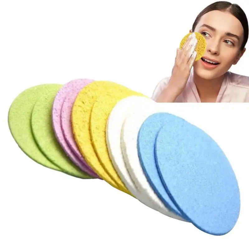 

Face Sponges For Cleansing Wood Pulp Cotton Facial Sponges For Washing Face 10 Count Face Scrubber Natural Cosmetic Sponges