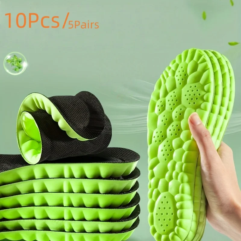 NAFOING 4D Sport Insoles Soft Breathable High-elasticity Shock Absorption Running Shoe Pad For Men Women Latex Massage Insole