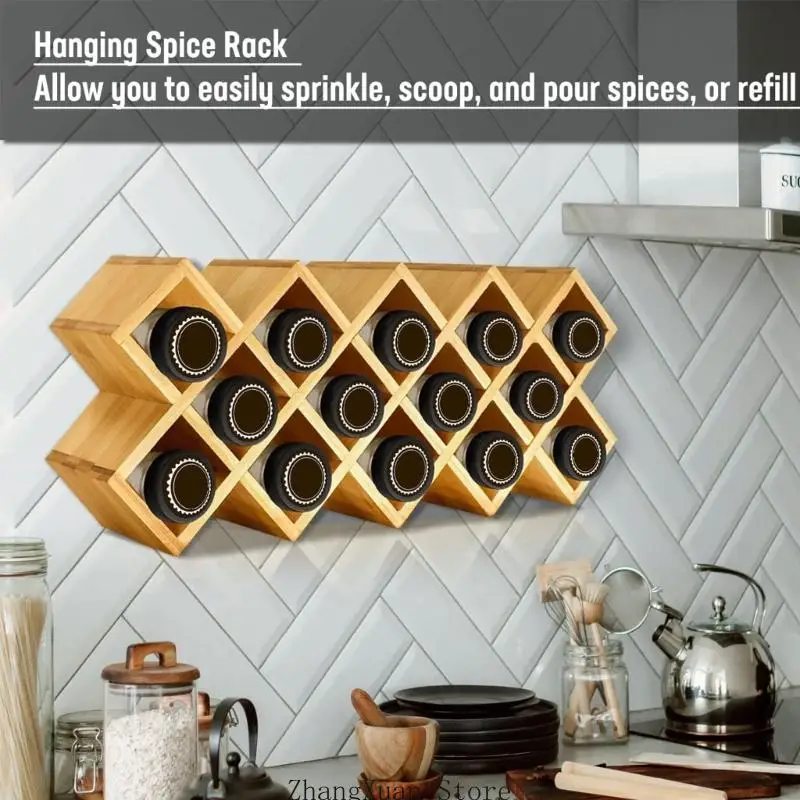 Kitchen Spice Rack Fit Round Square Bottles Saves Counter Space Gift 3XUF
