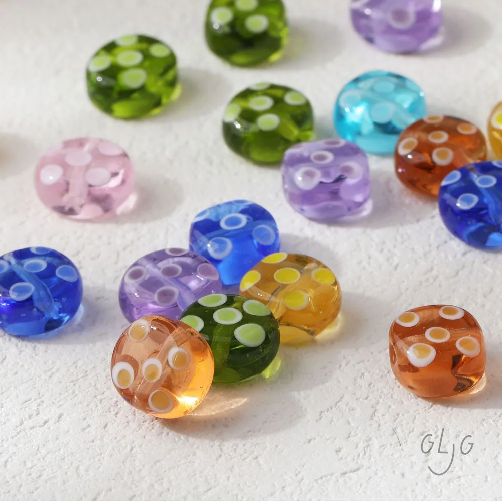 

4 шт. нерегулярные плоские круглые бусины-разделители в горошек для ожерелья из бисера ручной работы, позолоченные 14 К ювелирные изделия, стеклянные аксессуары