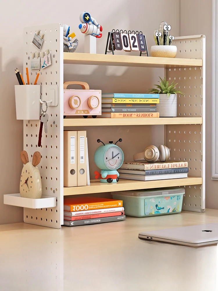 

Desktop Bookelf Organizer Ra Bedroom Study Desk Storage Hole Board elf Home Use Student Desk Organizer Ra