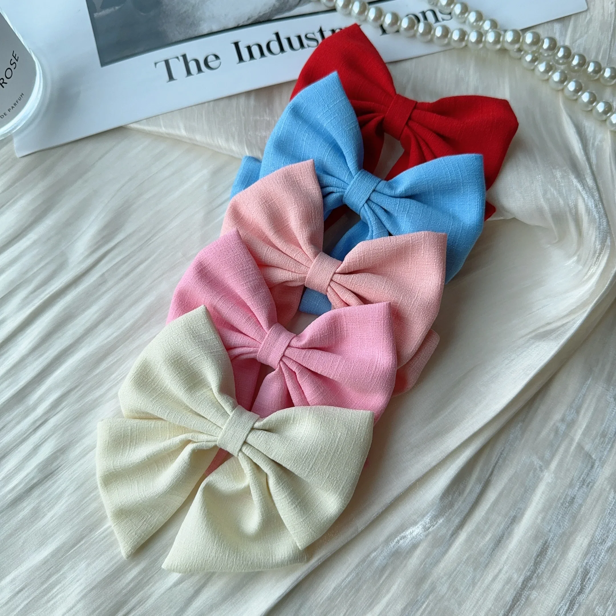 

5PCS/Lot Solid Color Grosgrain Ribbon Hair Bows Boutique Hair Clip For Girls Hairgrips New Headwear Kids Hair Accessories Gift