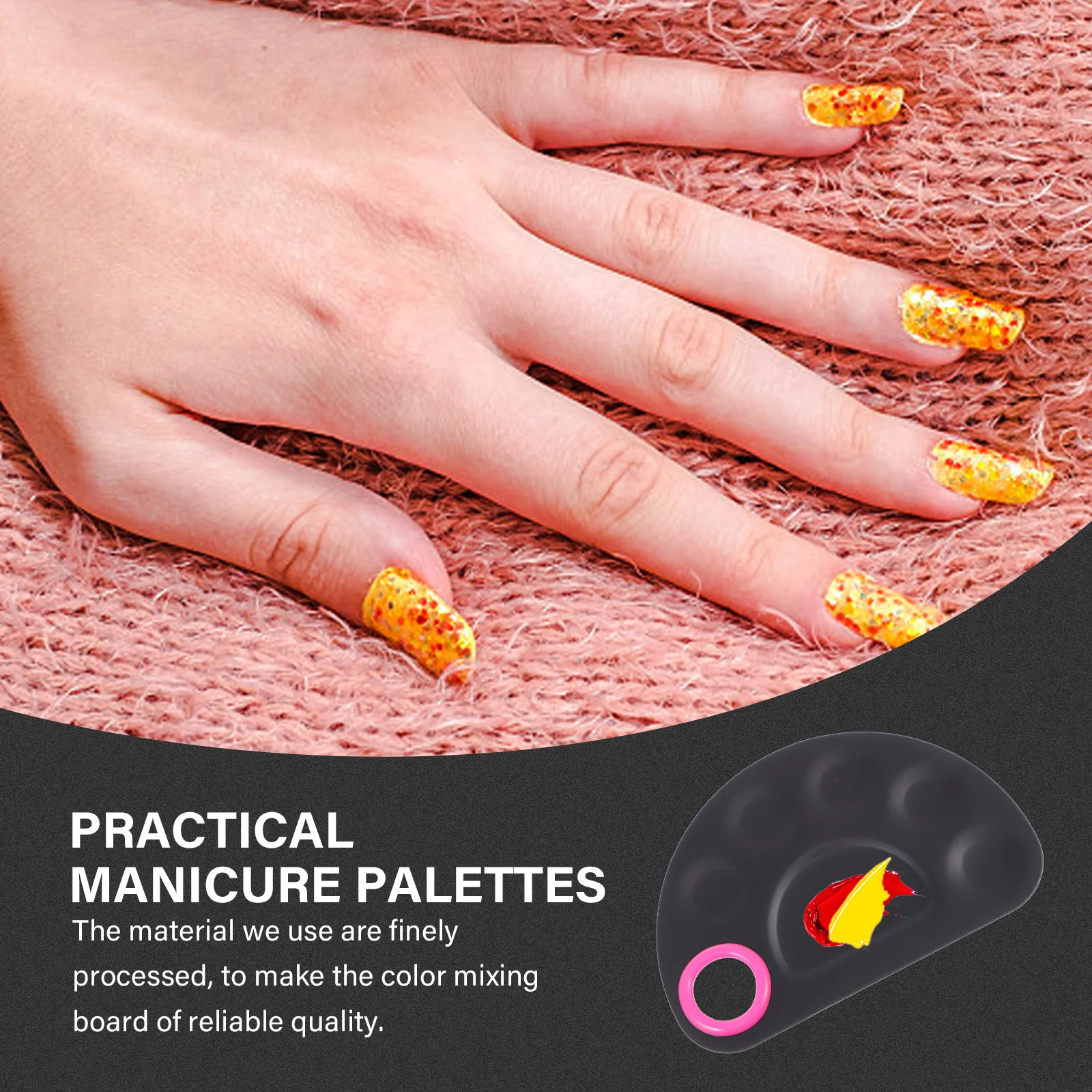 

1 Set Stainless Steel Nail Art Color Mixing Palette Durable Manicure Paint Tray Anti-Rust Makeup Display Board Salon Tools Set