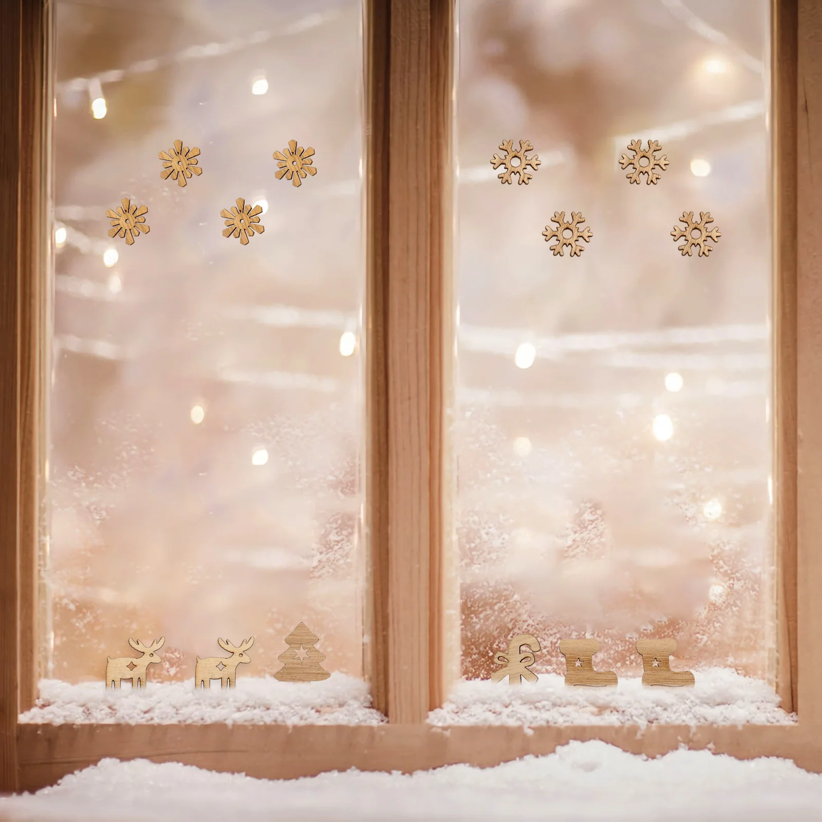 

100pcs 1 Bag Retro Wood Slices Christmas Tree Hanging Ornament Diy Craft Decor For Home Festival Party Xmas Wood Decor Slices