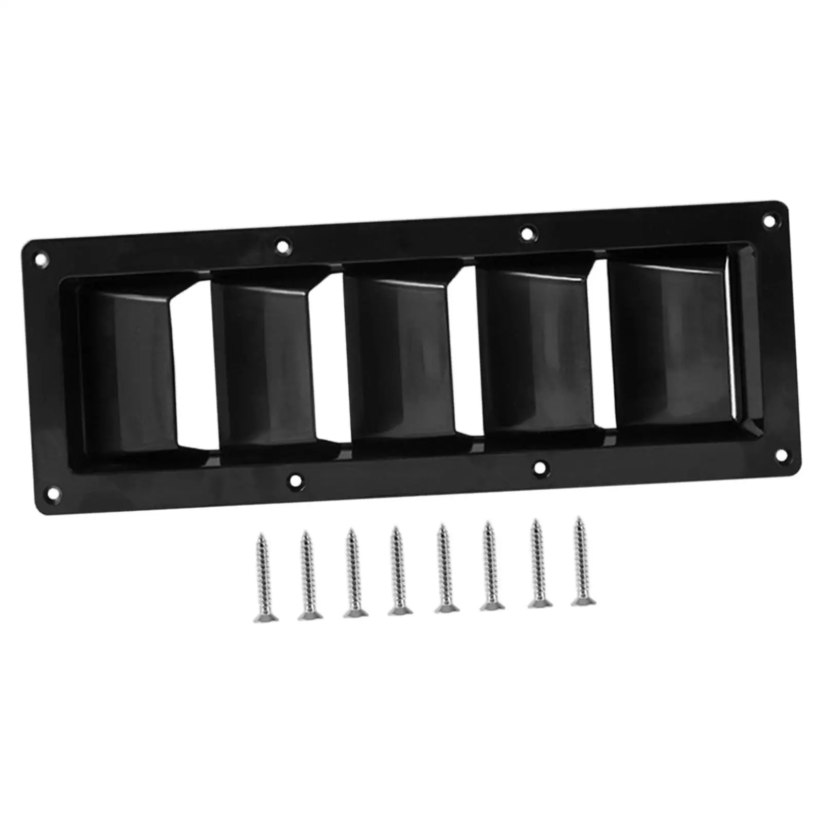RV Air Vent Cover Rectangular Louvered Grille ABS Marine Exhaust Outlet for Motorhome Yacht Ventilation Easy Install