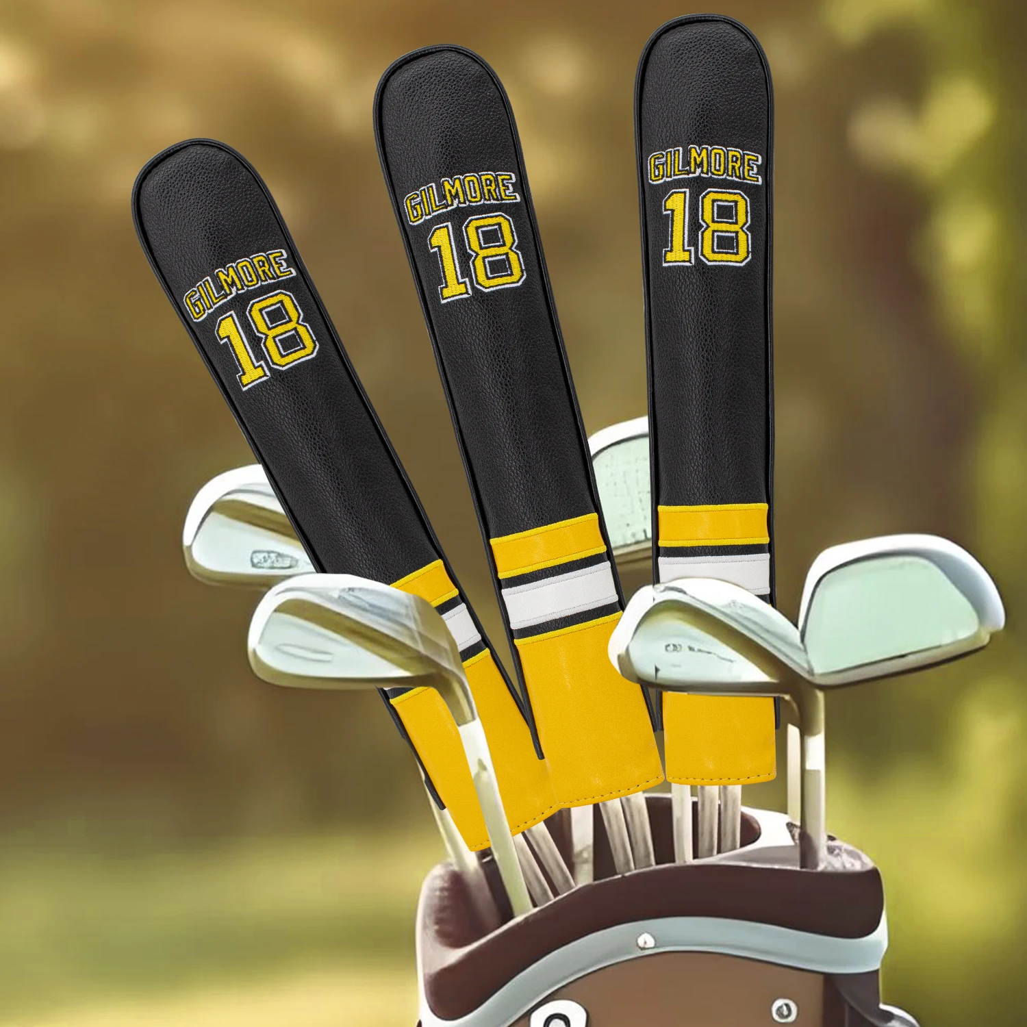 1PC Golf Alignment Stick Protector Cover - Scratch-Resistant Durable Golf Club Cover with Black & Yellow Color Block Design