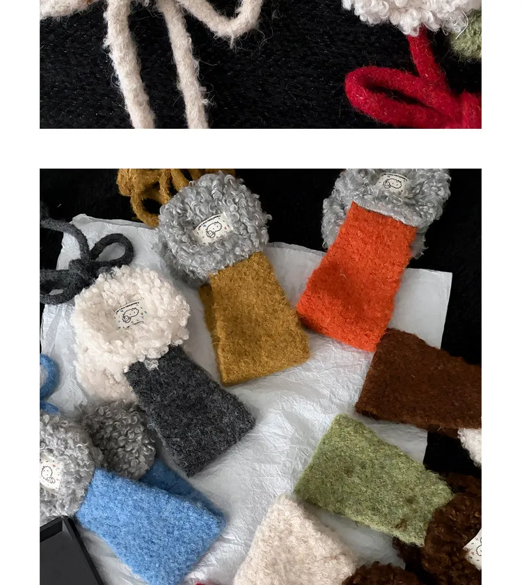 New Ins Style Contrast Color Strap Plush Earmuffs for Women Autumn Winter Cute Warm Outdoor Casual Versatile Headwear Ear Warmer