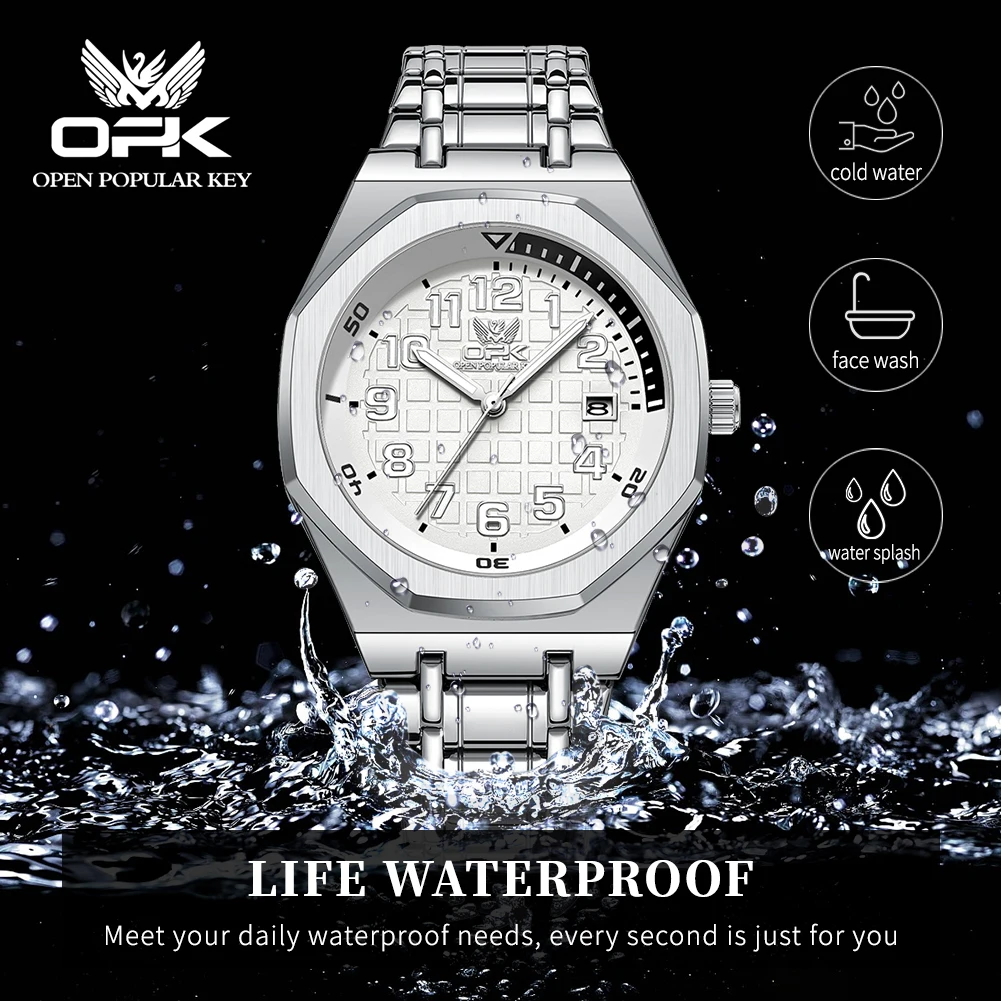 OPK brand watch waterproof quartz watch steel strip men\'s watch 8158