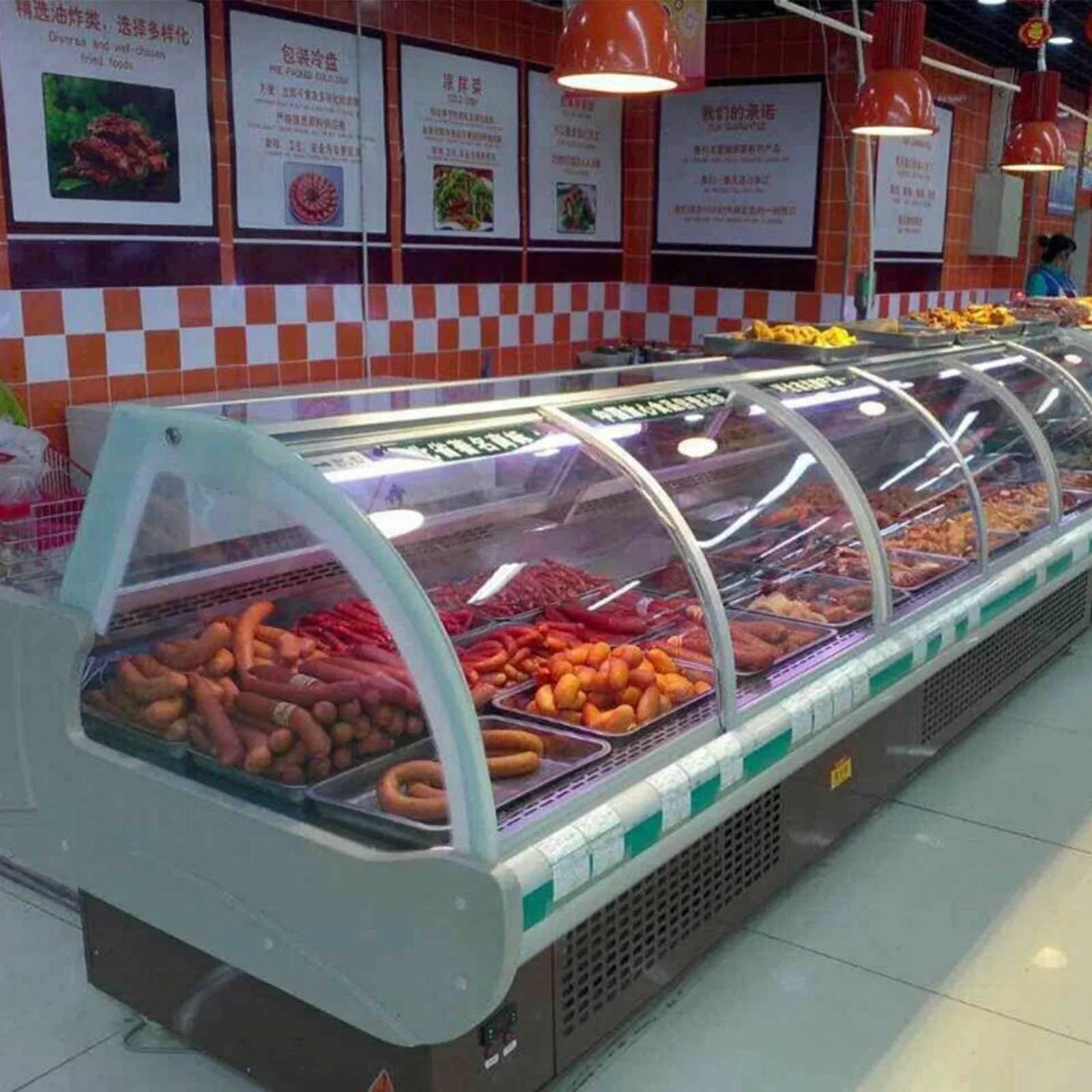 Supermarket Delicatessen Display Chiller Meat Freezer