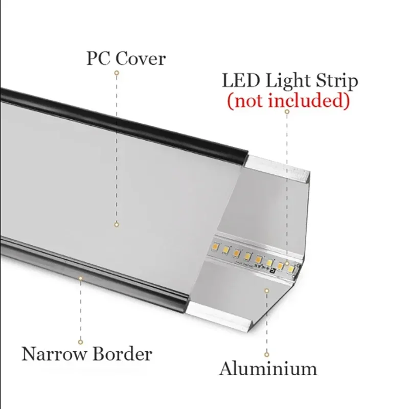 Surface Mounted Aluminum Profiles Led Channel Diffuser Ceiling Top Corner Decoration Line Lamp Bar Home Room Atmosphere Lighting