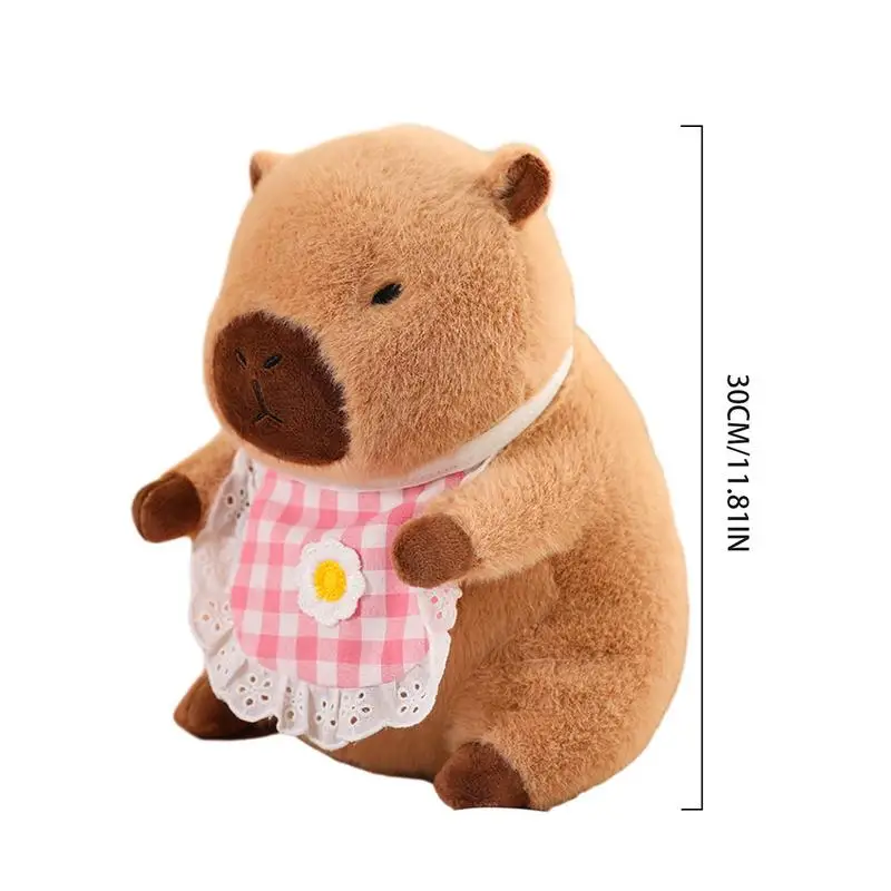 Capibara Peluche Simulazione Simpatico Capibara Cuscino Con Bavaglino Morbido Peluche Bambola Giocattolo Realistico Marrone Peluche Bambola Capibara