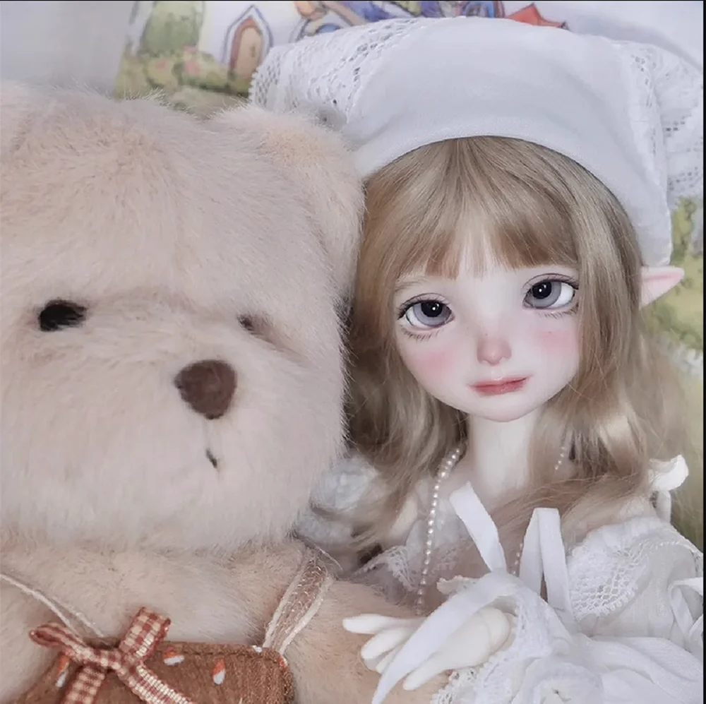 New bjd sd Baby 1/6 female cute dumpling tuan Joint long ears elf cute girl noble gift Sweet wine resin spot makeup