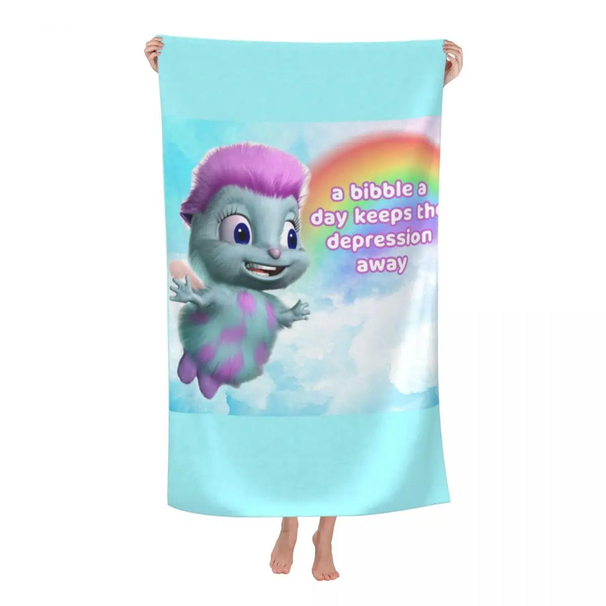 

Custom Bibble Happiness Beach Towel Fantasy Soft Linen Microfiber Shower Towels