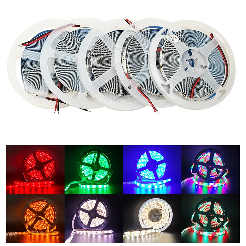 12V LED Light Strip 2835 5 Meters 60 LED Warm White Colorful Button Light String 2PIN IP65 For Party Home Decoration 1M 2M 3M 4M