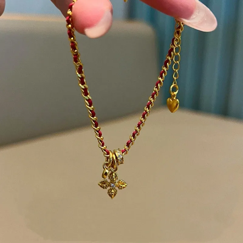 Fashion Jewelry Vintage Temperament Chain With Cord Charm Bracelet For Women Female Gifts Pretty Accessories 2024 Trend New