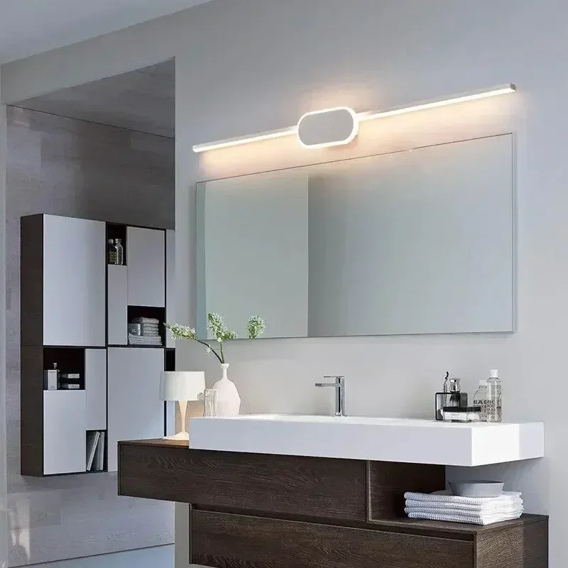 Imagem -02 - Modern Led Mirror Lamp Banheiro Mirrors Lights Vanity Lighting Preto e Branco Home Decor Bedroom Lights 40 cm 60cm