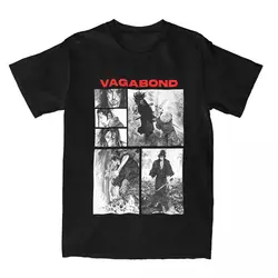 Anime Vagabond Manga Musashi Miyamoto T Shirt Accessories for Men Cotton Vintage Samurai Takezou Shinmen Tee Shirt Tops