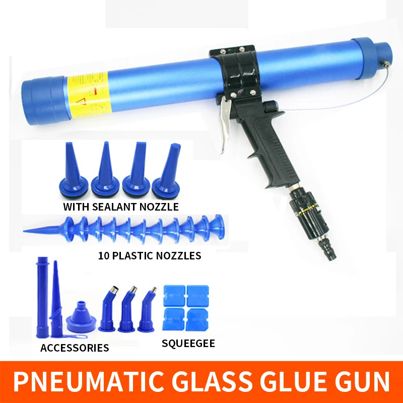 

HG-06K Soft Glue 600ml Pneumatic Glass Glue Gun/Foam Glue Gun Caulking Gun Straight Speed Adjustment 6bar